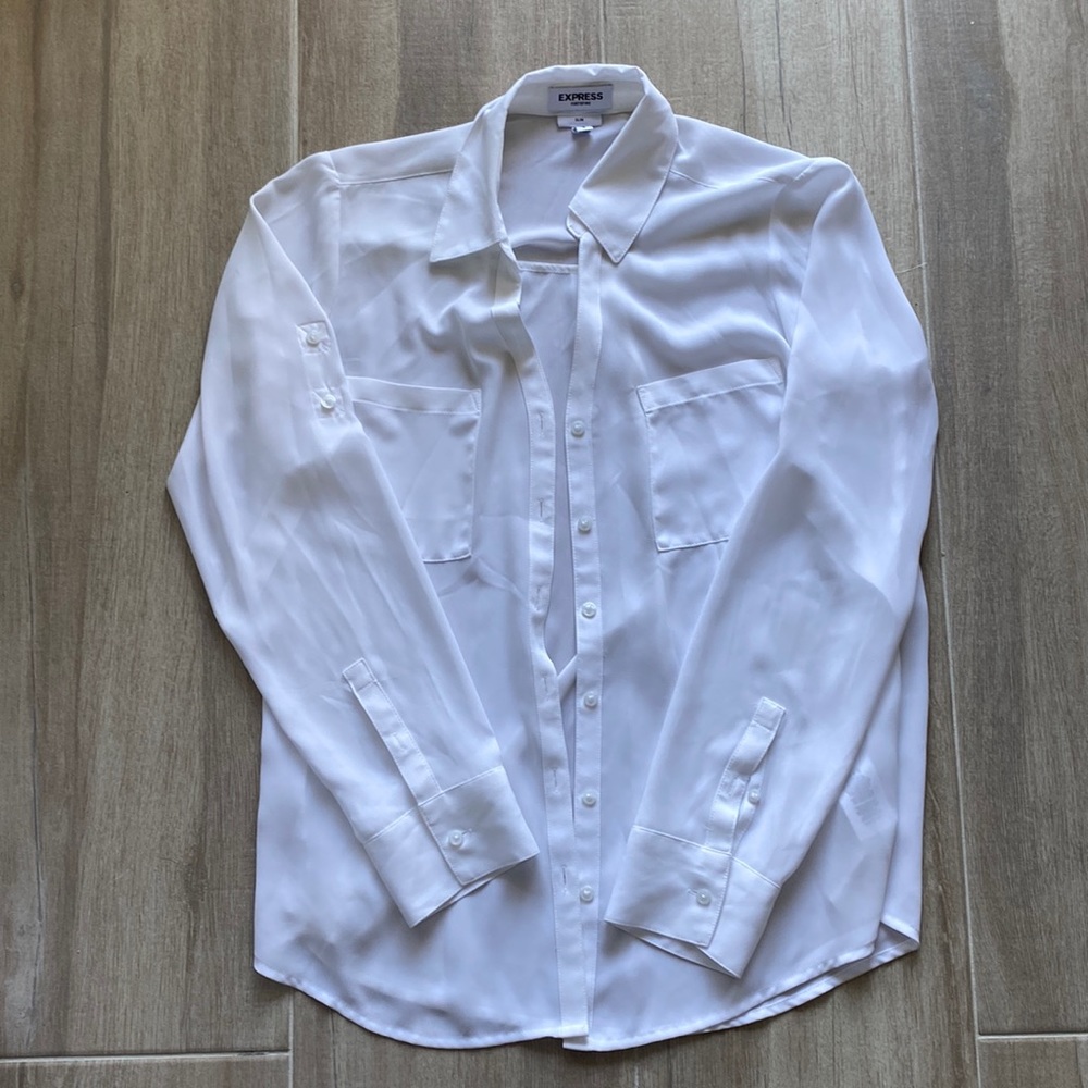 Express White button down blouse / work shirt
